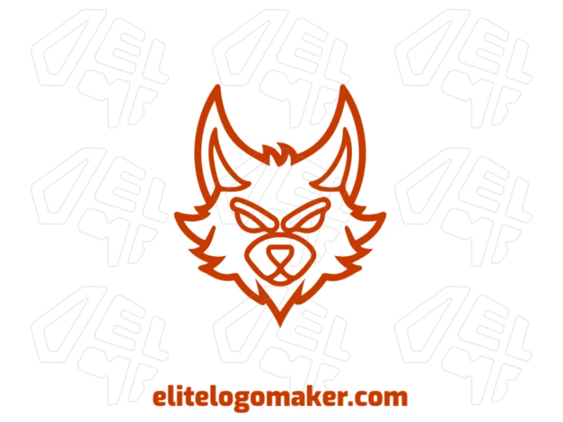 Uma ilustração vetorial de uma cabeça de raposa com design simétrico, perfeita para um modelo criativo de logotipo.