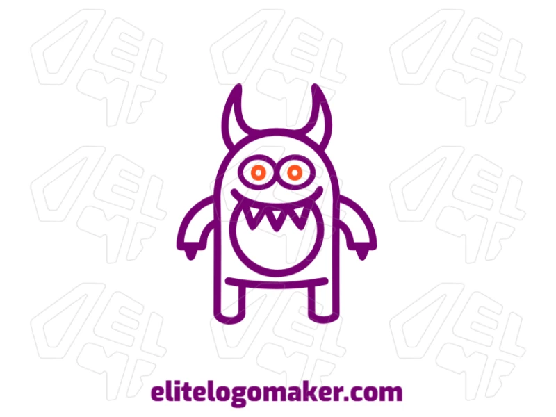 Gere um logotipo marcante com uma ilustração vetorial simétrica de um monstro, projetado para criar um visual ousado e memorável.