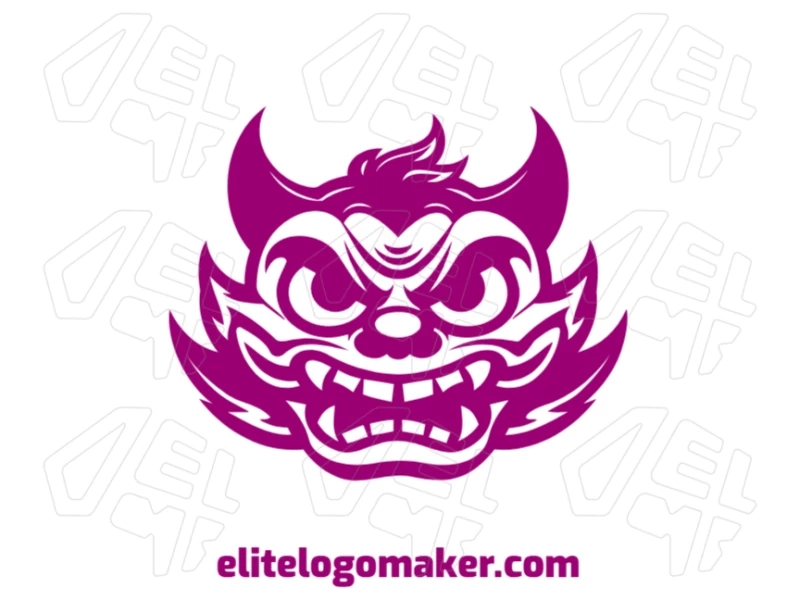 Graceful and symmetric vector illustration of an angry monster, perfect for creating a unique and captivating logo design.
