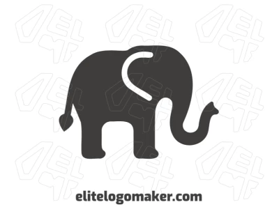 Logotipo profesional con una ilustración vectorial de un elefante con diseño personalizable, diseñado como mascota para crear una identidad de marca única e impactante.