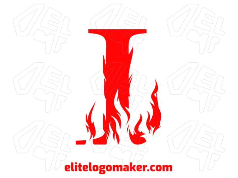 A cool vector illustration of the letter "L" on fire, designed in an initial letter style for a business logo.