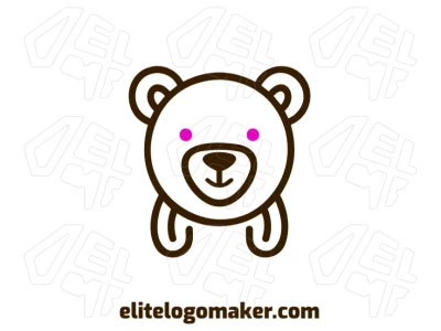An eye-catching vector image of a bear with a beautiful design, created symmetrically for a customizable logo.
