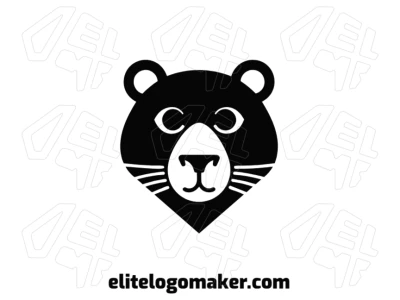 Crea un logotipo barato con una imagen vectorial de una cabeza de oso negro, combinando estilo animal para un diseño único.