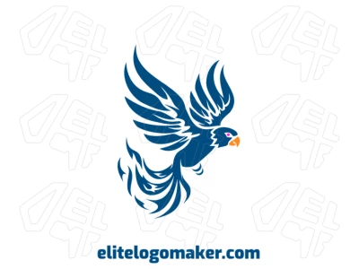Uma imagem vetorial de uma arara azul com design abstrato em estilo mascote, oferecendo uma criação de logotipo personalizável e única.