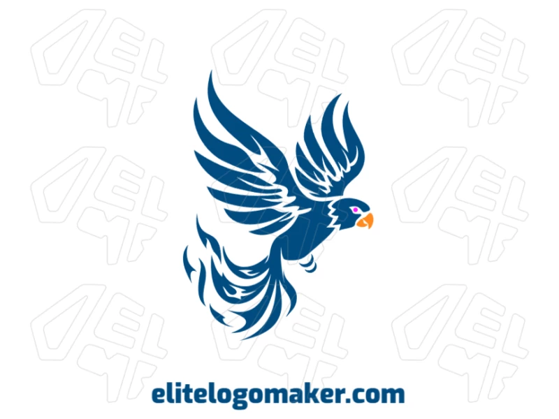 Una imagen vectorial de un guacamayo azul con diseño abstracto en estilo mascota, ofreciendo una creación de logotipo personalizable y única.