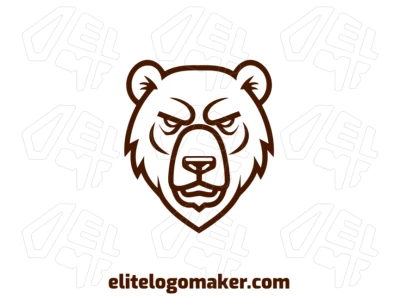 Logotipo creativo con una imagen vectorial de una cabeza de oso marrón con archivo SVG, diseñado como mascota para una identidad de marca inspiradora.