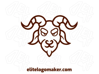 A professional logo featuring a vector image of a goat head with a symmetric design, offering a classic and timeless logo concept for any brand.