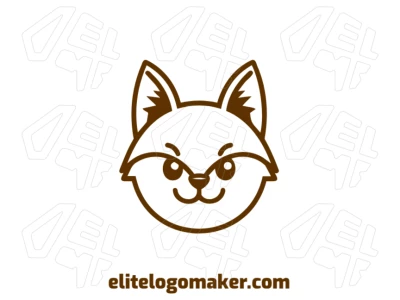 Logotipo simétrico legal com uma imagem vetorial de um gatinho, projetado com simplicidade encantadora e apelo moderno.