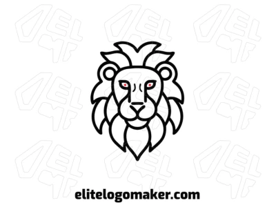 A prominent logo design featuring a vector image of a lion's head with a monoline design in a symmetrical style, perfect for creating an innovative logo.