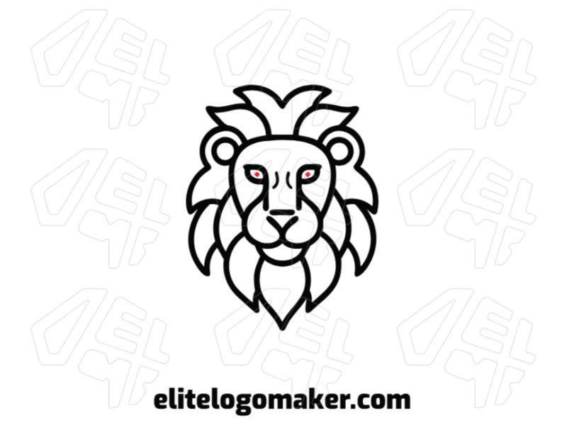 A prominent logo design featuring a vector image of a lion's head with a monoline design in a symmetrical style, perfect for creating an innovative logo.