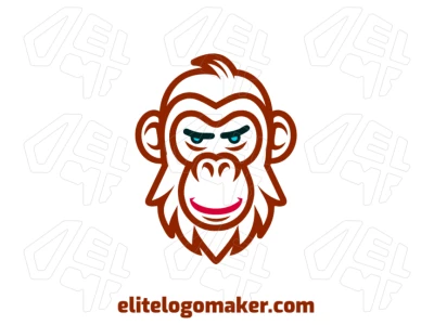 A professional vector image of a monkey head, designed in a mascot style for a unique and special logo.