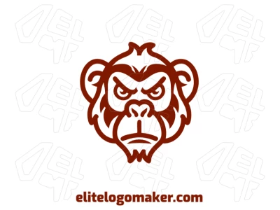 Um design de logotipo proeminente com uma imagem vetorial de uma cabeça de macaco com design simétrico, perfeito para criar um logotipo personalizado.