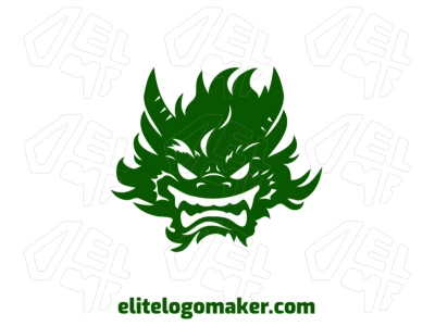 Logotipo abstrato criativo com uma imagem vetorial de um monstro com dentes afiados, projetado com linhas ousadas para uma identidade visual marcante e única.