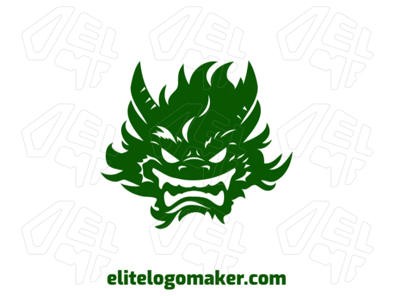 Logotipo abstrato criativo com uma imagem vetorial de um monstro com dentes afiados, projetado com linhas ousadas para uma identidade visual marcante e única.
