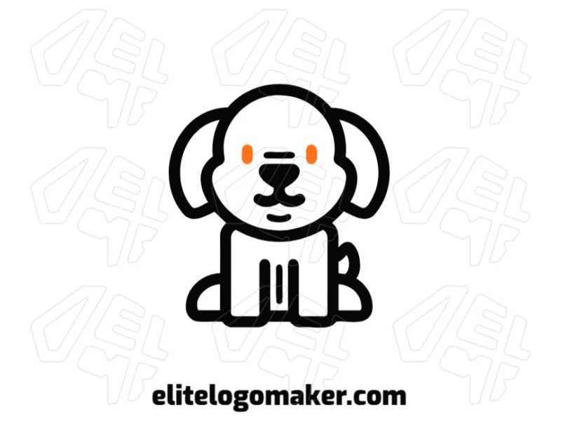A creative logo featuring a well-behaved puppy in vector image, offering a charming and memorable design for any brand looking for a fun and friendly mascot.