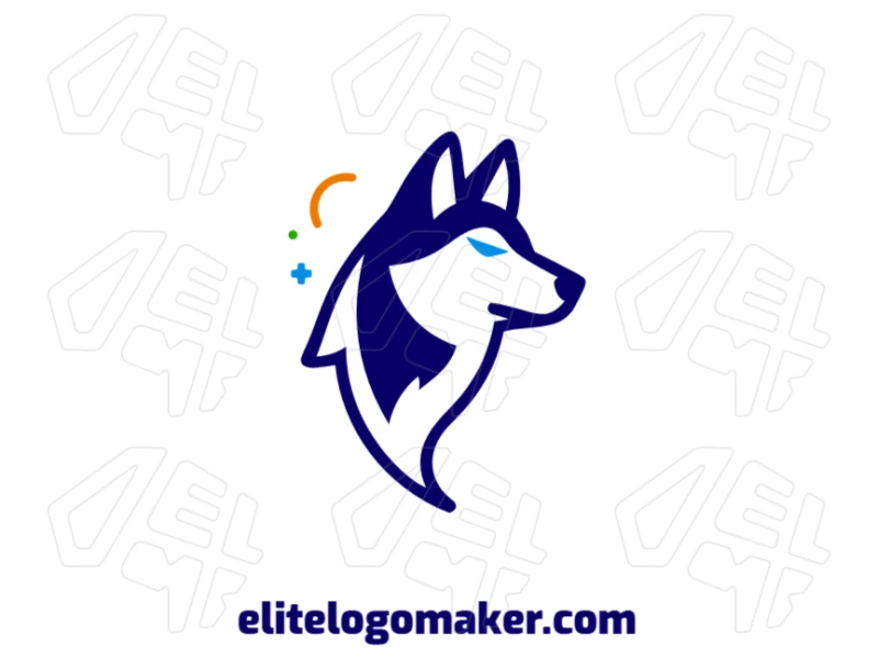 Uma imagem vetorial barata de uma cabeça de lobo com um design abstrato customizável, oferecendo uma solução de logotipo única e moderna.