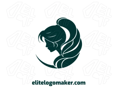 Logotipo criativo customizable com uma imagem vetorial de uma mulher, projetado para uma identidade de marca única e elegante.