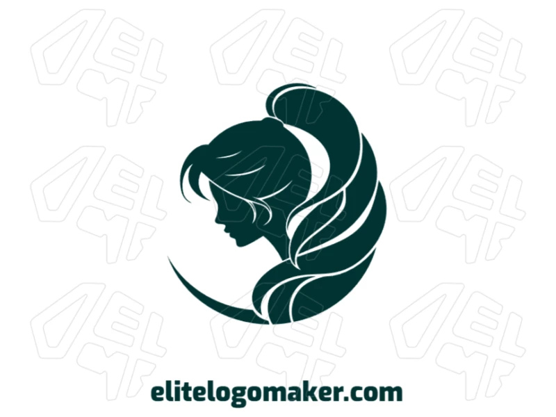 Customizable creative logo featuring a vector image of a woman, designed for a unique and elegant brand identity.