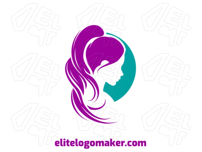 A business logo design featuring a vector image of an elegant woman in an illustrative style, perfect for creating a creative logo masterpiece.