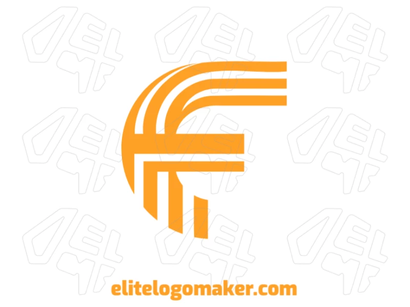 Uma imagem vetorial da letra "F" na cor laranja, projetada em estilo abstrato, ideal para branding empresarial e criação de logotipo.