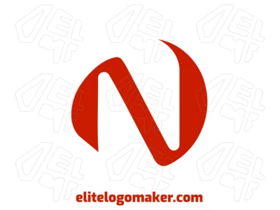 Logotipo pictórico gracioso com uma imagem vetorial da letra "N" em formato SVG, projetado com curvas fluidas e elegância.