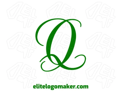 Una imagen vectorial de la letra 'Q' en verde, diseñada como una plantilla de logo para crear logotipos cautivadores.