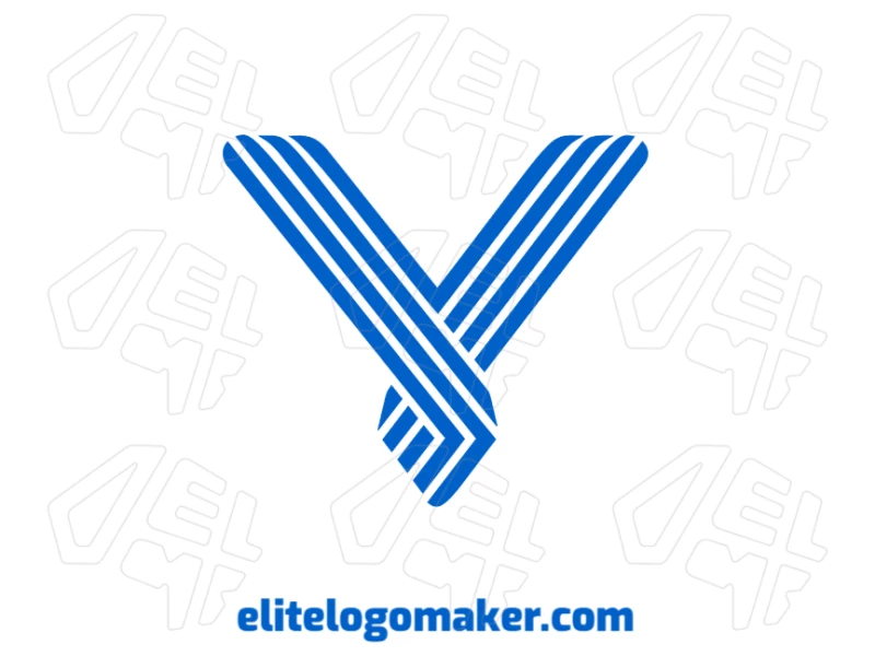 A customizable vector image of the letter "Y" with a striped design, perfect for a 100% vector logo.