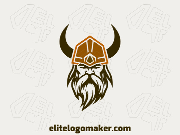 Logotipo customizável com a forma de um viking com design criativo e estilo ilustrativo.
