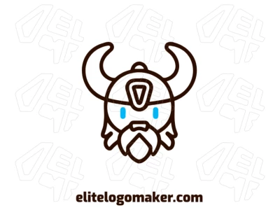 Logotipo atraente com um design de viking em estilo monoline e minimalista, oferecendo uma identidade criativa e visualmente marcante.