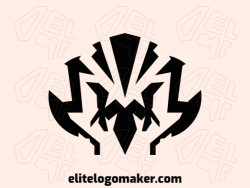 Customizable logo in the shape of a vulture with an abstract style, the color used was black.
