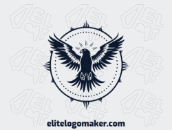 Professional logo in the shape of a vulture with an abstract style, the color used was black.