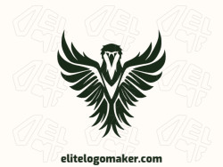 Modern logo in the shape of a vulture flying with professional design and symmetric style.