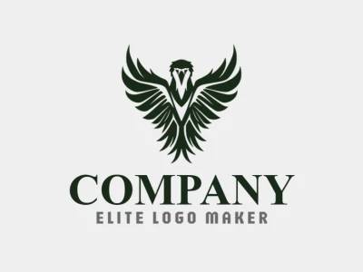 Modern logo in the shape of a vulture flying with professional design and symmetric style.