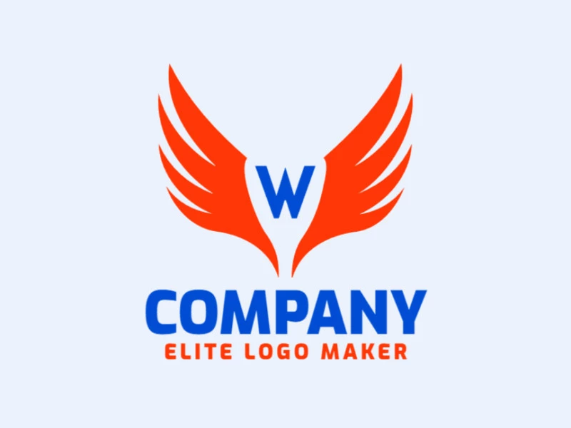 A minimalist logo featuring 'W' with wings, creatively designed to enhance company branding and convey a sense of elegance.