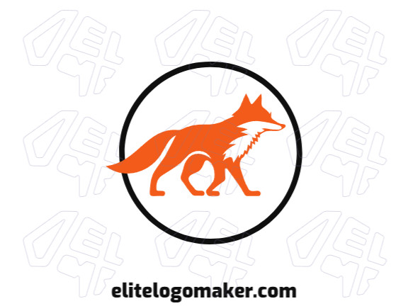 This simple logo design features a walking fox in warm shades of brown and orange, creating a friendly and approachable aesthetic.