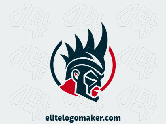 Modern logo in the shape of a warrior with professional design and abstract style.
