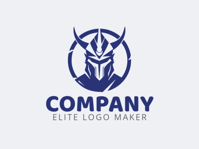 Cree un logotipo memorable para su negocio en forma de un guerrero con un estilo mascota y un diseño creativo.