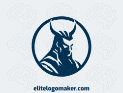 Logo template for sale in the shape of a warrior, the color used was dark blue.