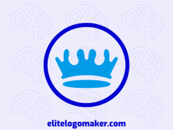 Customizable logo in the shape of a water crown with creative design and minimalist style.