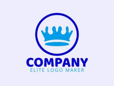 Logotipo personalizable en forma de una corona de agua con diseño creativo y estilo minimalista.