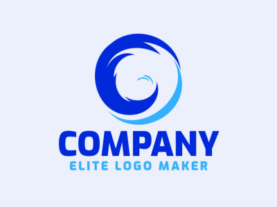 Logotipo ideal para diferentes negócios com a forma de ondas , com design criativo e estilo minimalista.