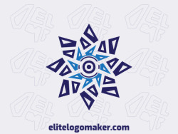Customizable logo in the shape of a web cam combined with a star composed of an abstract style and blue color.