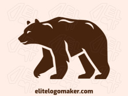 Professional logo in the shape of a wild bear with creative design and minimalist style.