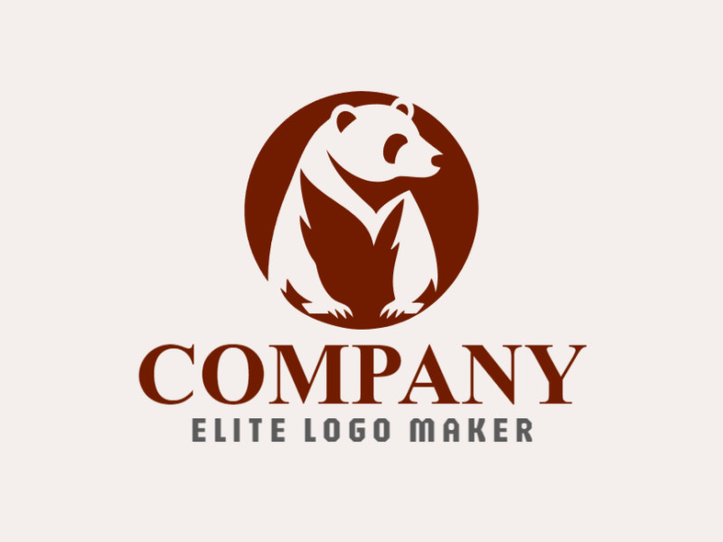 A circular logo featuring a wild bear in dark brown.