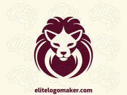 Symmetric logo with a refined design forming a wild cat, the color used was purple.
