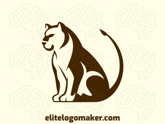 Customizable logo in the shape of a wild cat with creative design and abstract style.