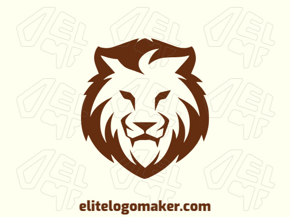 Logotipo com design criativo formando um gato selvagem com estilo abstrato e cores customizáveis.