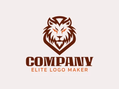 Adaptable logo in the shape of a wild cat with an abstract style, the colors used were orange and dark brown.