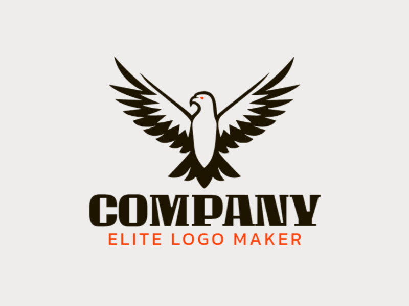 Logotipo criativo com a forma de uma águia selvagem com design refinado e estilo simples.