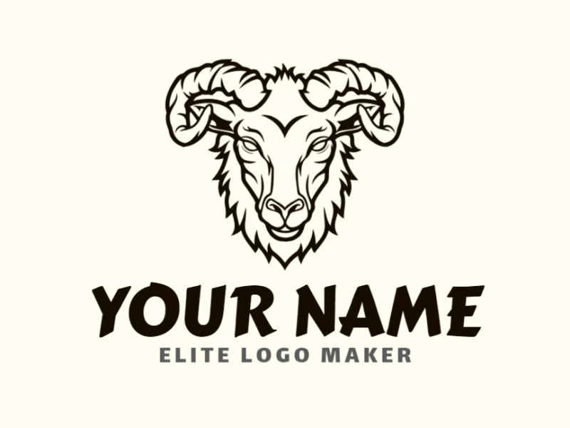 The noticeable logo features an illustrative wild goat with striking white eyes, creating a memorable and bold visual impression.